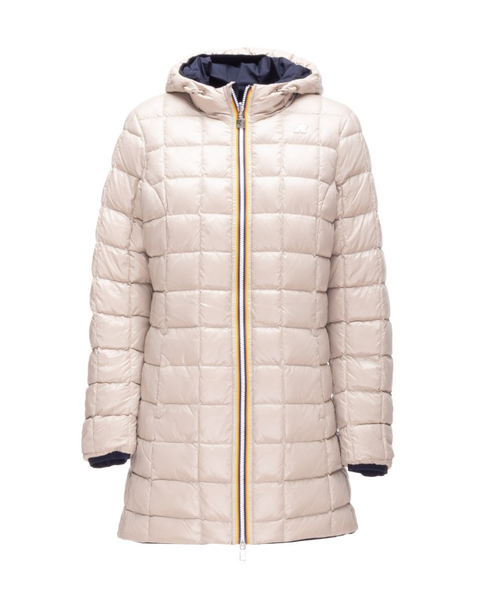 K-WAY Giaccone donna Denise BLUE DEPTH - BEIGE CASHMERE