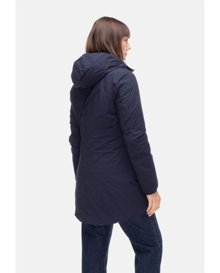 K-WAY Giaccone donna Denise BLUE DEPTH - BEIGE CASHMERE