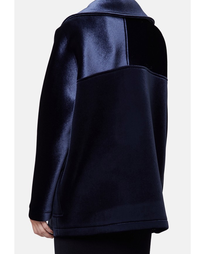 ALPHA STUDIO Giaacca doppiopetto in velluto blu notte