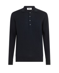 ALPHA STUDIO Polo uomo manica lunga blu notte