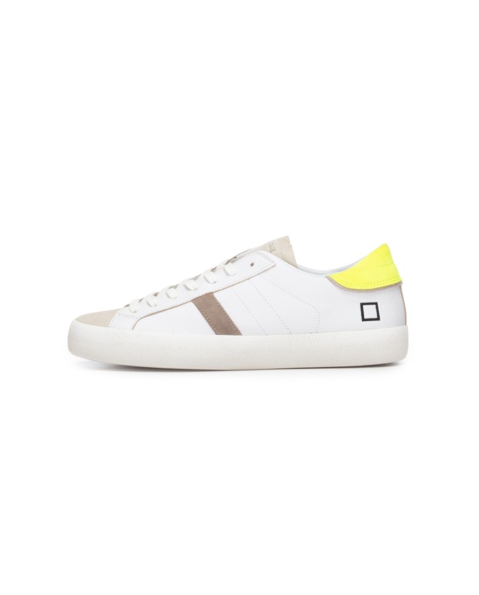 D.A.T.E. Sneakers uomo Hill Low Calf WHITE-YELLOW