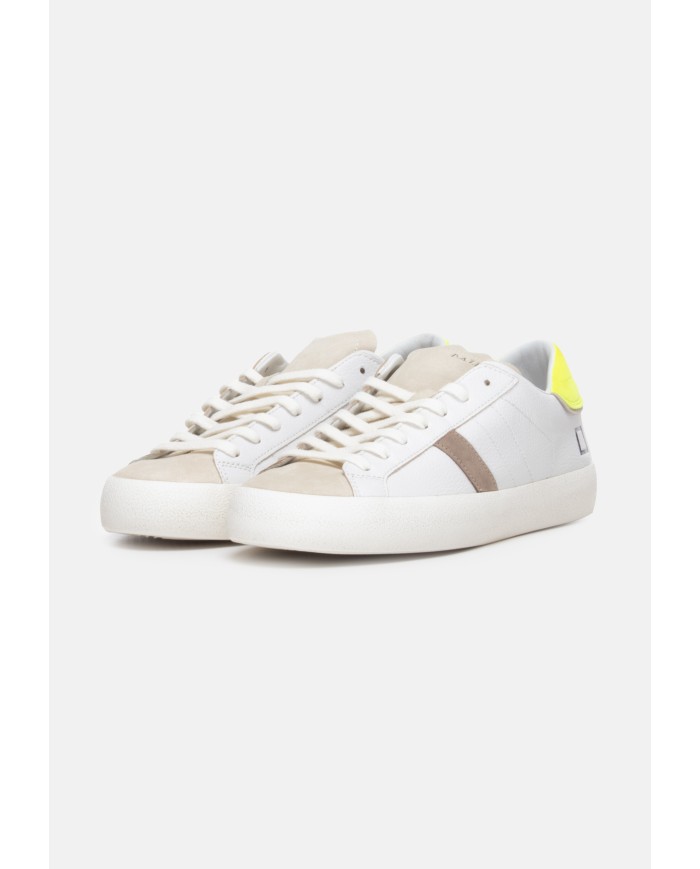 D.A.T.E. Sneakers uomo Hill Low Calf WHITE-YELLOW