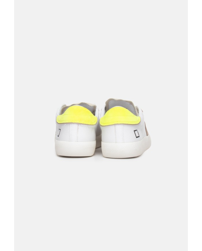 D.A.T.E. Sneakers uomo Hill Low Calf WHITE-YELLOW