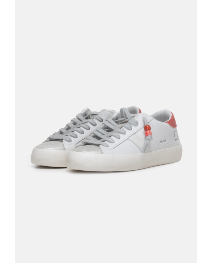 D.A.T.E. Sneakers donna Hill Low Calf WHITE-CORAL