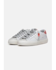D.A.T.E. Sneakers donna Hill Low Calf WHITE-CORAL