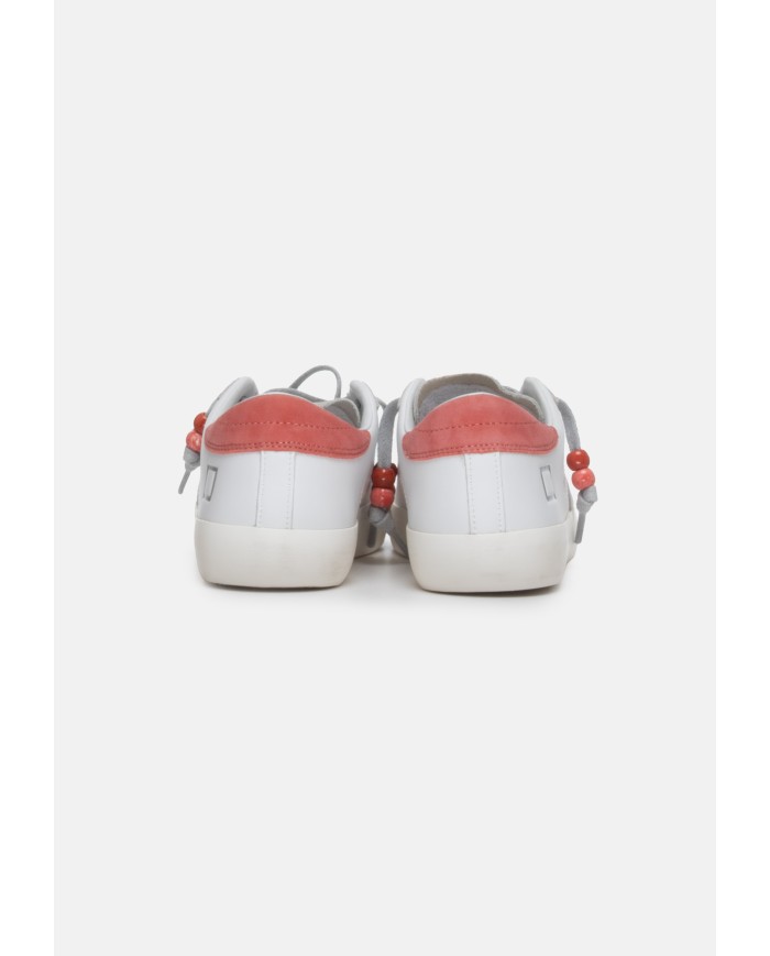 D.A.T.E. Sneakers donna Hill Low Calf WHITE-CORAL