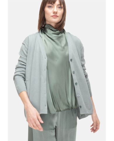 SEMI COUTURE Cardigan donna con pizzo verde