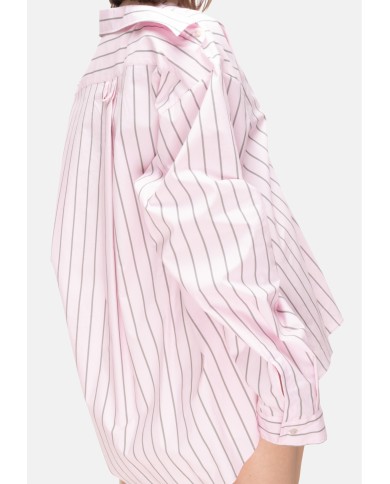 A PAPER KID Camicia over donna a righe rosa