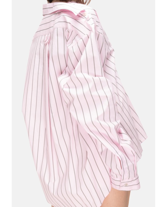 A PAPER KID Camicia over donna a righe rosa