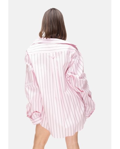 A PAPER KID Camicia over donna a righe rosa