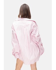 A PAPER KID Camicia over donna a righe rosa