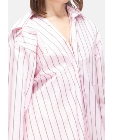 A PAPER KID Camicia over donna a righe rosa