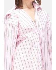 A PAPER KID Camicia over donna a righe rosa