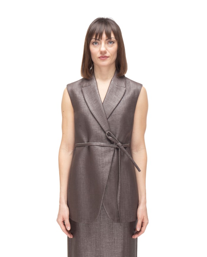 PESERICO Gilet donna marrone