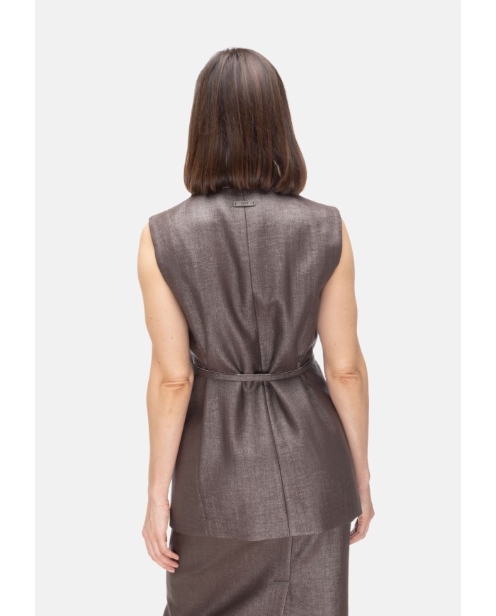 PESERICO Gilet donna marrone