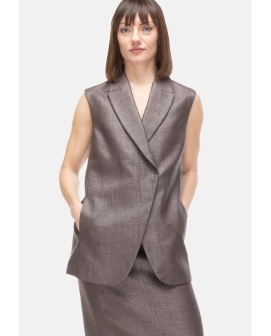 PESERICO Gilet donna marrone