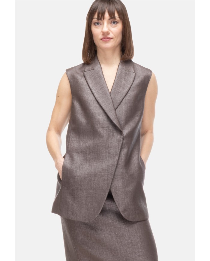 PESERICO Gilet donna marrone