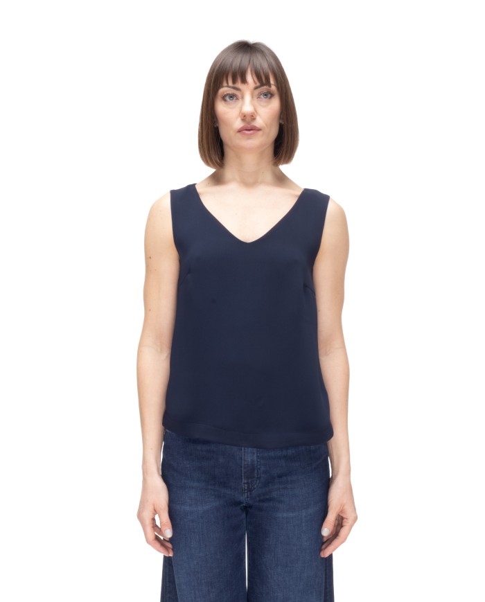 HERNO Top donna scollo V Blu