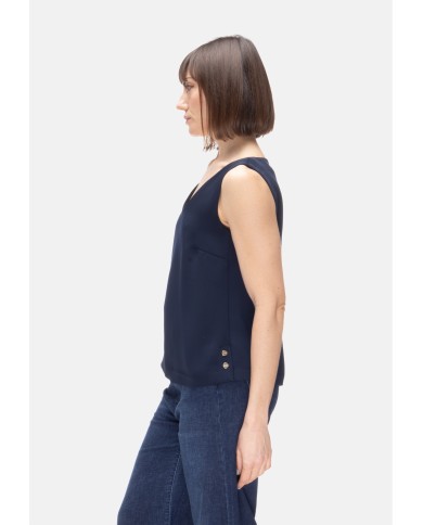 HERNO Top donna scollo V Blu
