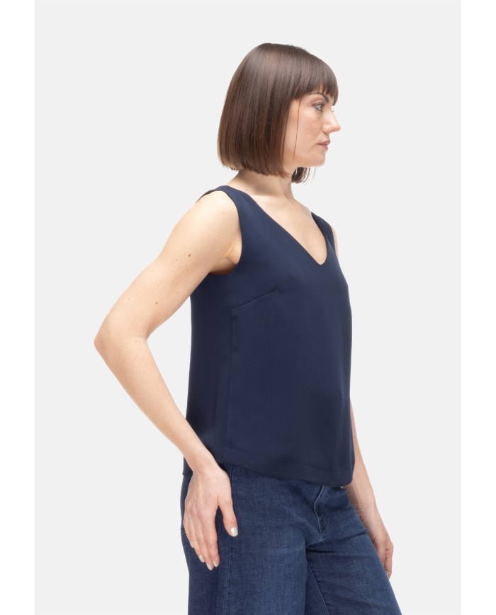 HERNO Top donna scollo V Blu