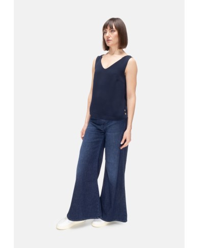 HERNO Top donna scollo V Blu