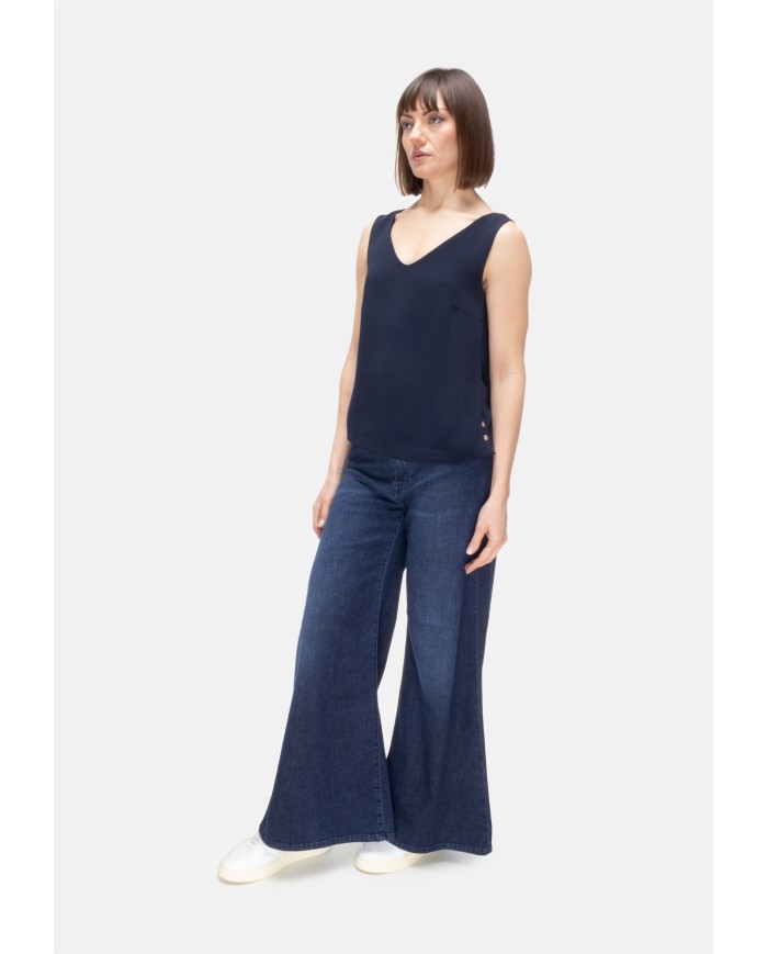 HERNO Top donna scollo V Blu