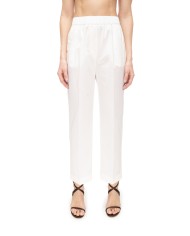PESERICO Pantaloni donna a vita alta bianchi