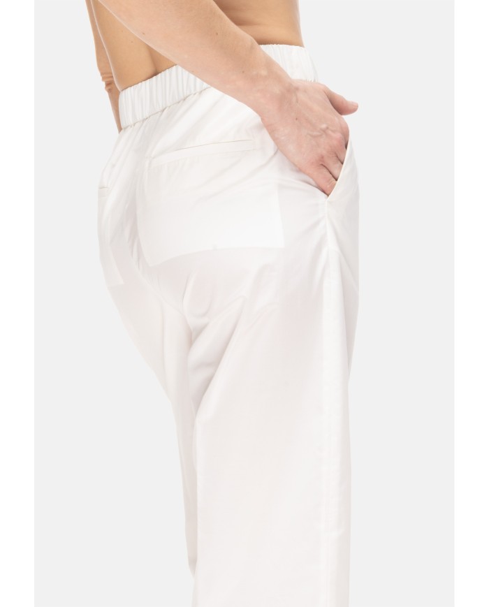 PESERICO Pantaloni donna a vita alta bianchi