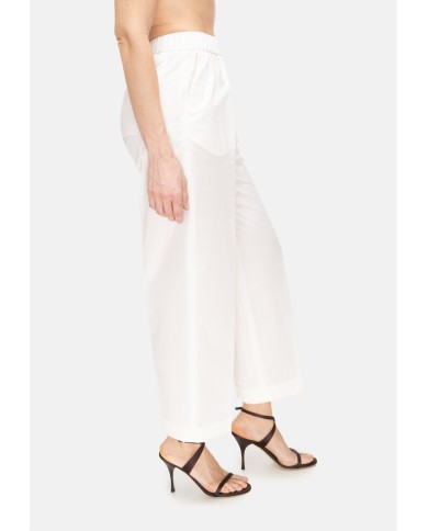 PESERICO Pantaloni donna a vita alta bianchi