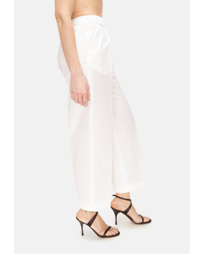 PESERICO Pantaloni donna a vita alta bianchi