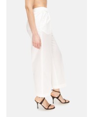 PESERICO Pantaloni donna a vita alta bianchi