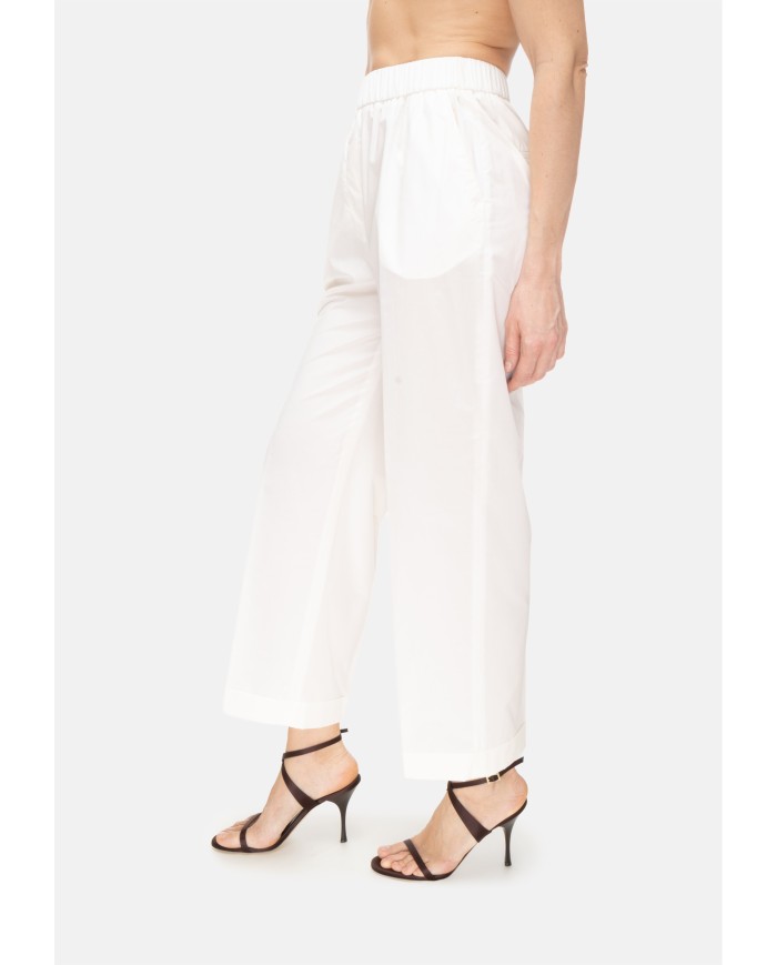PESERICO Pantaloni donna a vita alta bianchi