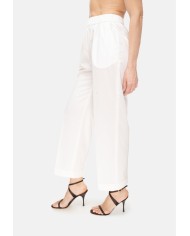 PESERICO Pantaloni donna a vita alta bianchi