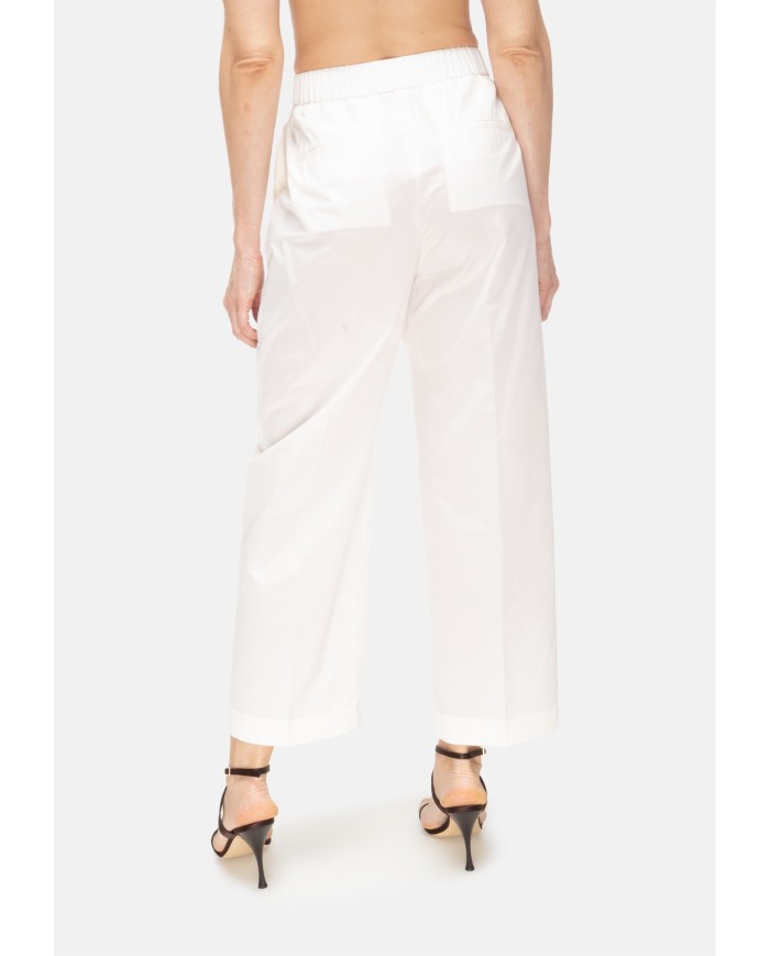 PESERICO Pantaloni donna a vita alta bianchi