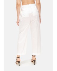 PESERICO Pantaloni donna a vita alta bianchi