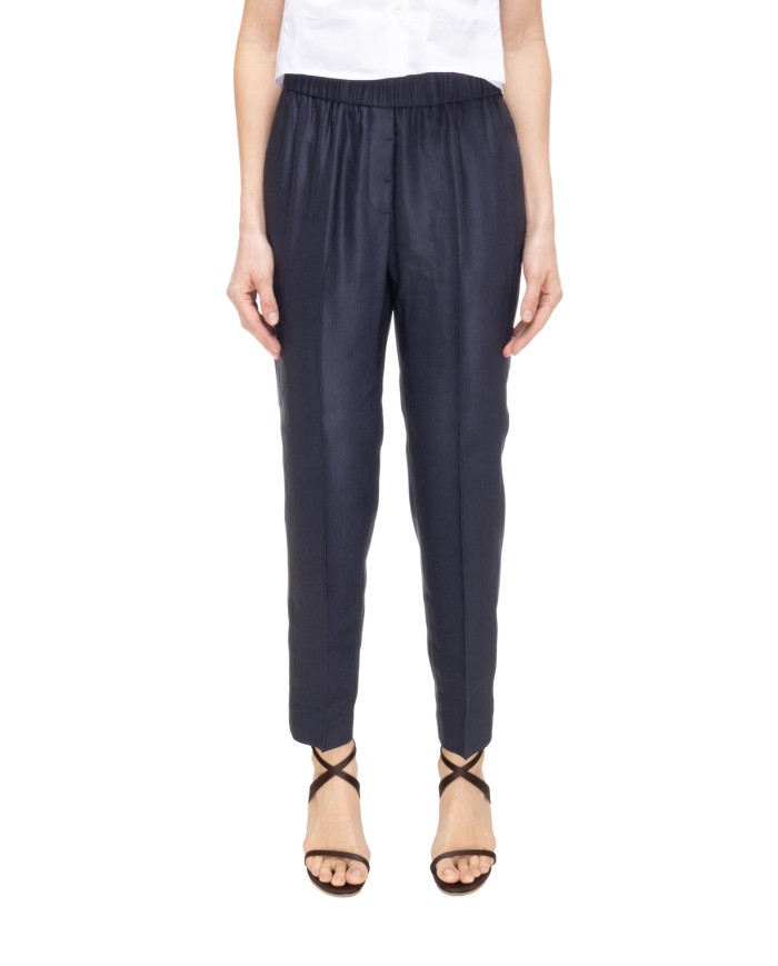 PESERICO Pantaloni donna a vita alta blu