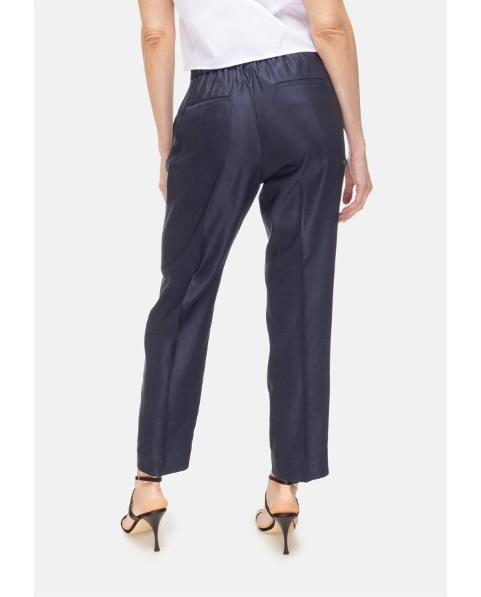 PESERICO Pantaloni donna a vita alta blu