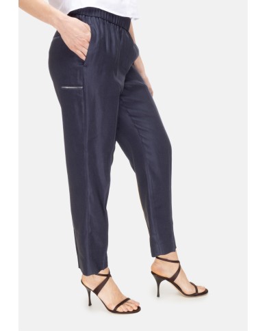 PESERICO Pantaloni donna a vita alta blu