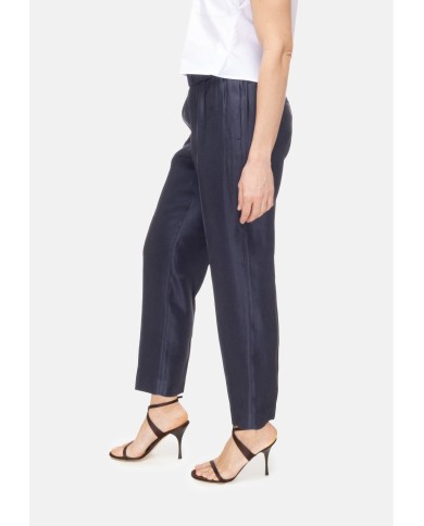 PESERICO Pantaloni donna a vita alta blu