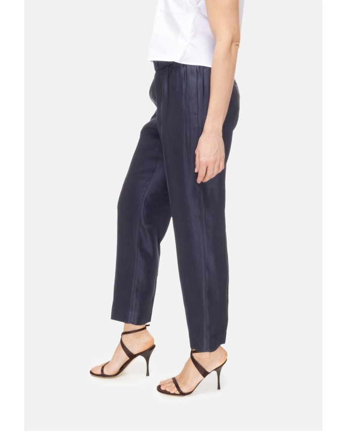 PESERICO Pantaloni donna a vita alta blu
