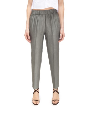 PESERICO Pantaloni donna a vita alta verde