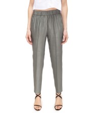 PESERICO Pantaloni donna a vita alta verde