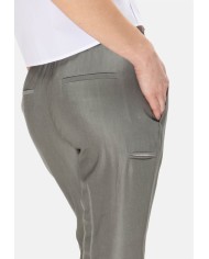 PESERICO Pantaloni donna a vita alta verde