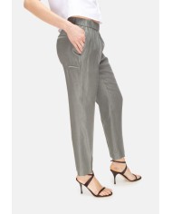 PESERICO Pantaloni donna a vita alta verde