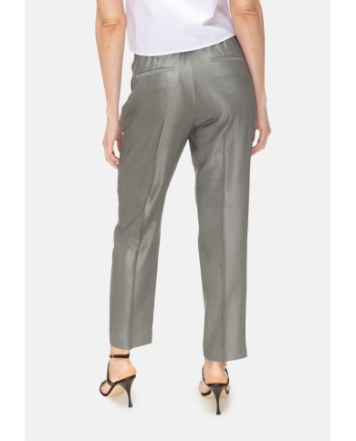 PESERICO Pantaloni donna a vita alta verde