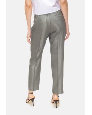 PESERICO Pantaloni donna a vita alta verde