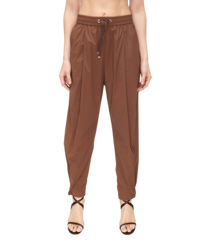 HERNO Pantaloni donna pinces Cuoio