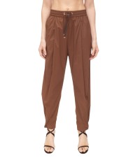 HERNO Pantaloni donna pinces Cuoio