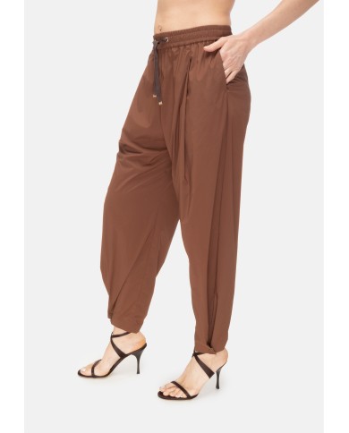 HERNO Pantaloni donna pinces Cuoio