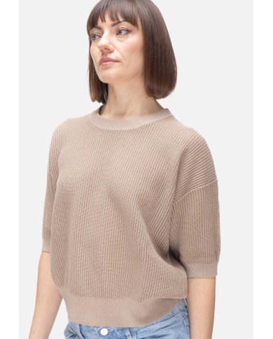 PESERICO Maglia donna lurex beige